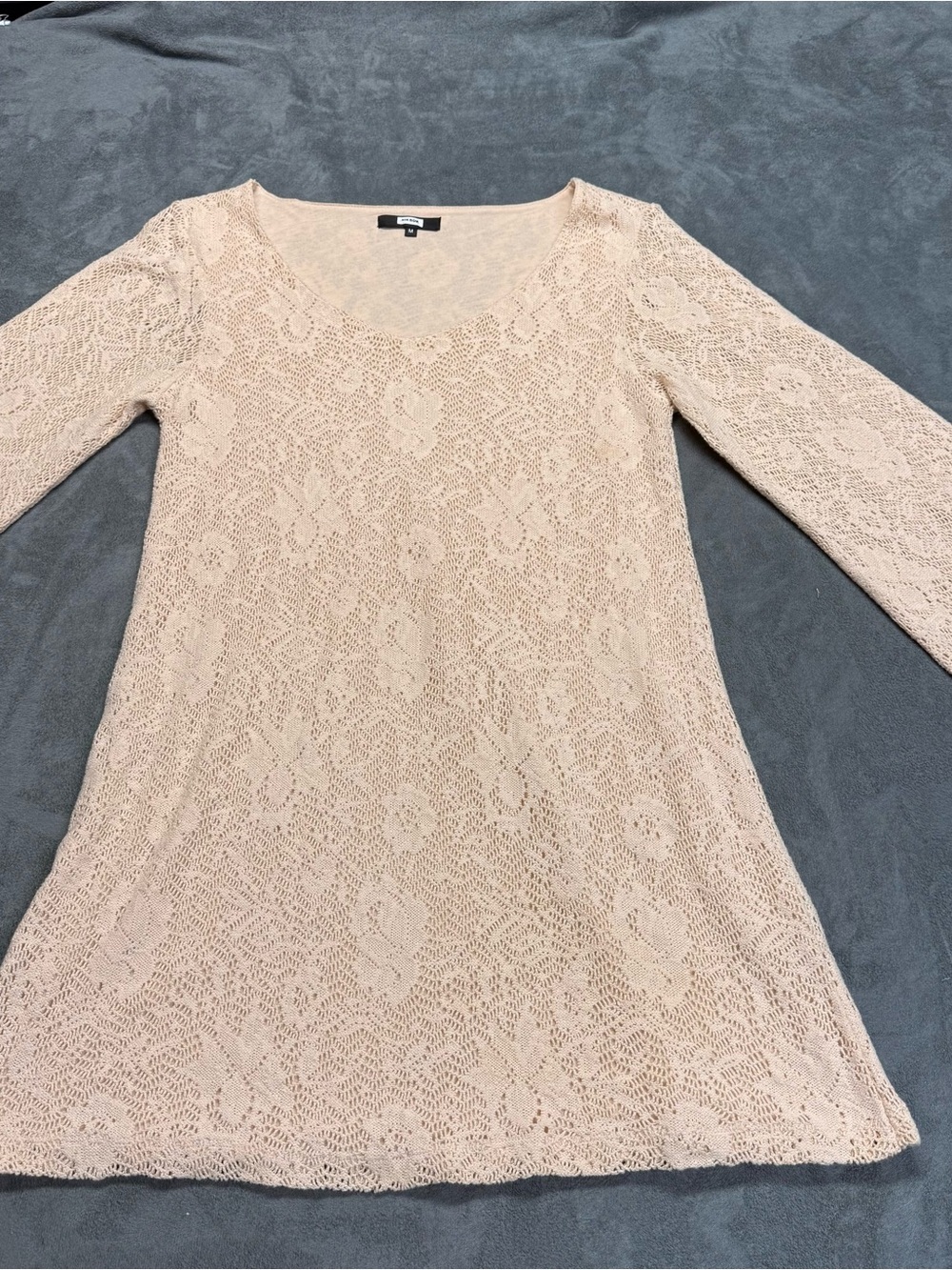 🤍 Bik Bok Cream Embroidered-Style Dress with Bell Sleeves